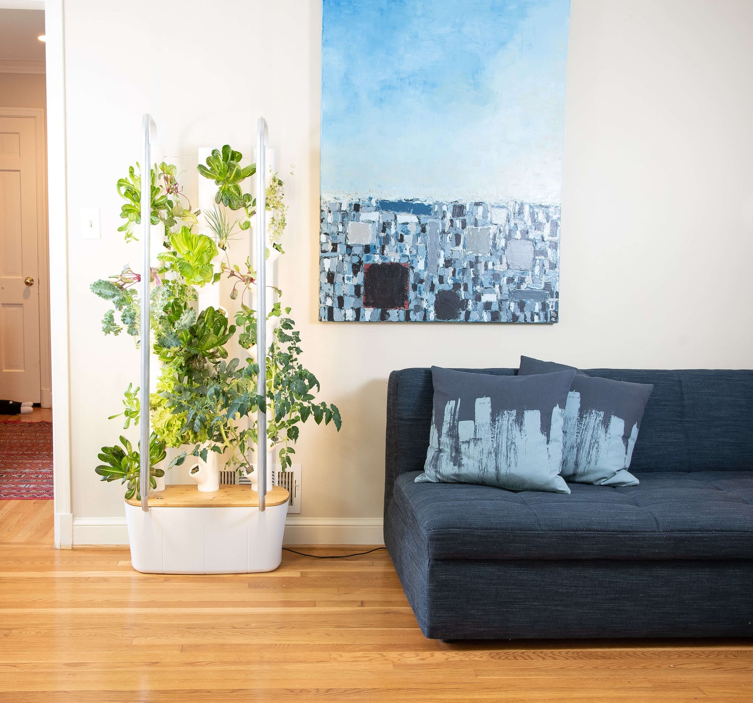Gardyn hydroponic system living room
